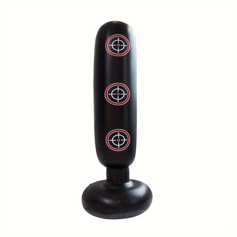 1.5m/4′ Tall Inflatable Punching Bag With Design – Black Pvc Boxing Column For Adults, Fitness & Relax Equipment Boxing Shop Online at Dubai Trades 2