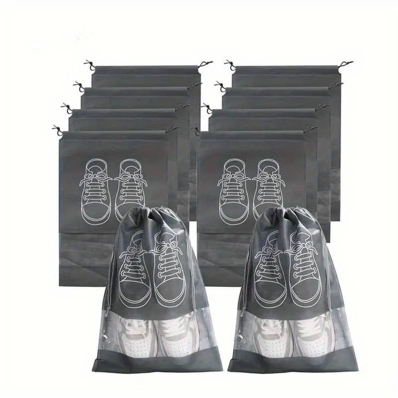 10-pack Polyester Shoe Bags With Transparent Window – Breathable And Dustproof Travel Shoe Organizer Pouches For Luggage Packing And Storage Protection Clothing, Shoes & Jewelry Shop Online at Dubai Trades 2