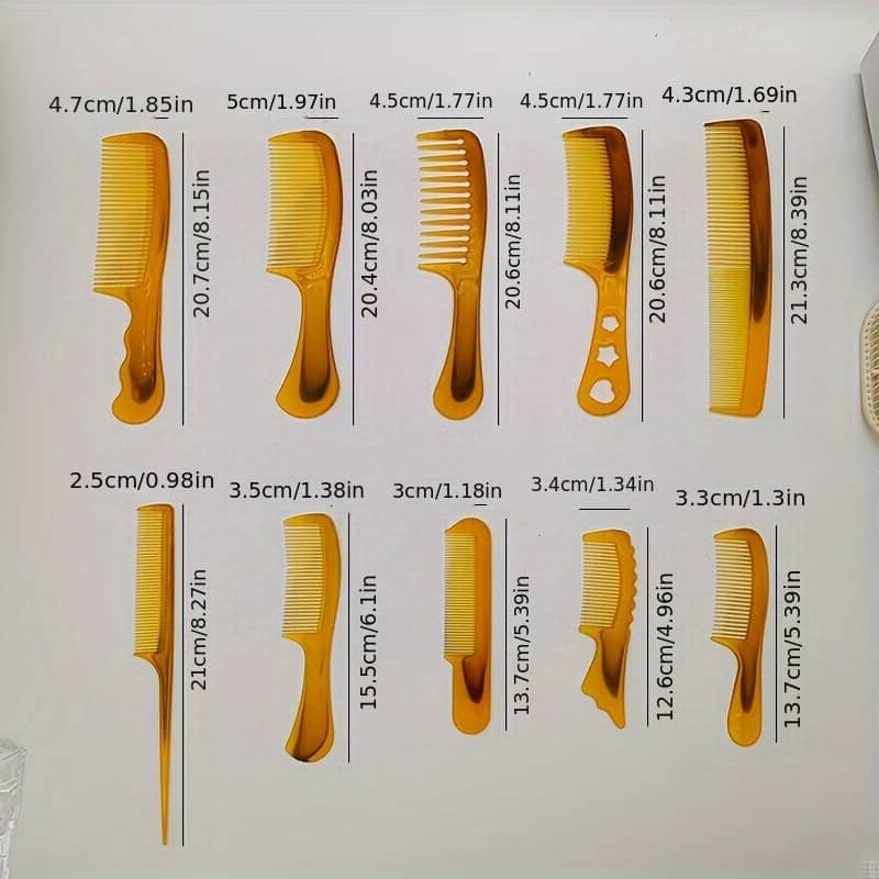 10-piece Set Of Plastic Hair Combs For Normal Hair Types – Abs Plastic Handles Beauty & Personal Care Shop Online at Dubai Trades 2