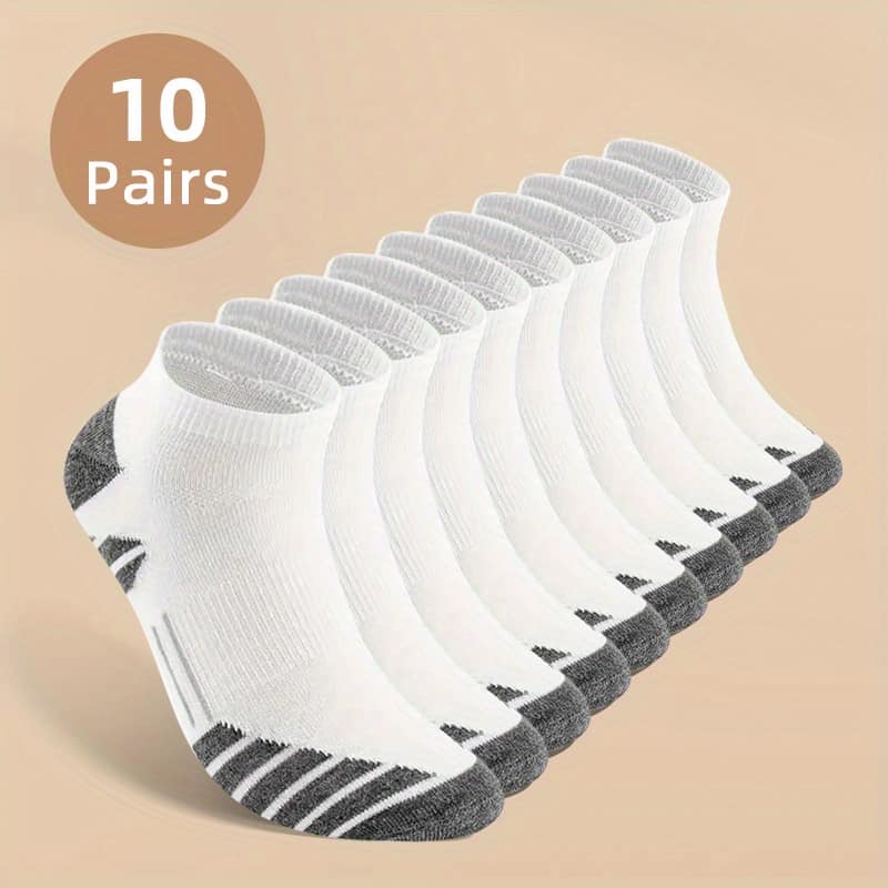 10/20 Pairs Men’s Low-cut Crew Socks – Moisture-wicking Breathable Socks With Elastic Ribbed Cuff, Solid Options For Casual & Athletic Wear Athletic Socks Shop Online at Dubai Trades 2