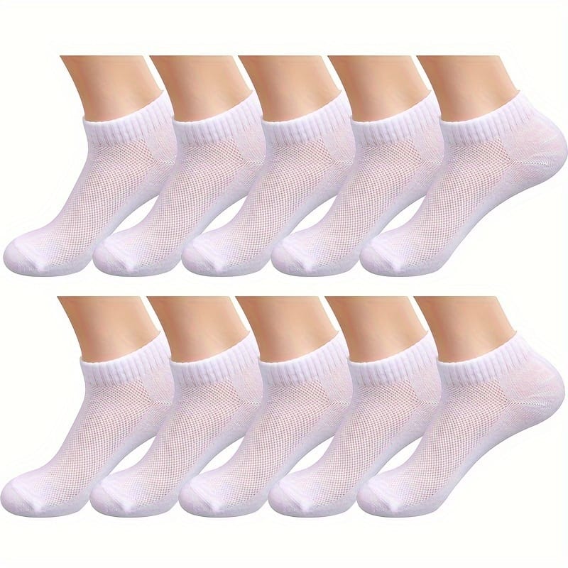 10/20 Pairs Of Men’ Solid Liner Anklets Socks, Mesh Comfy Breathable Soft Sweat Absorbent Socks For Men’s Outdoor Wearing Clothing Shop Online at Dubai Trades 2