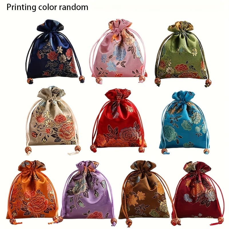 10pcs Embroidered Drawstring Gift Bags – Jewelry, , And Occasion Storage Pouches, Jewelry Boxes Home & Kitchen Shop Online at Dubai Trades 2