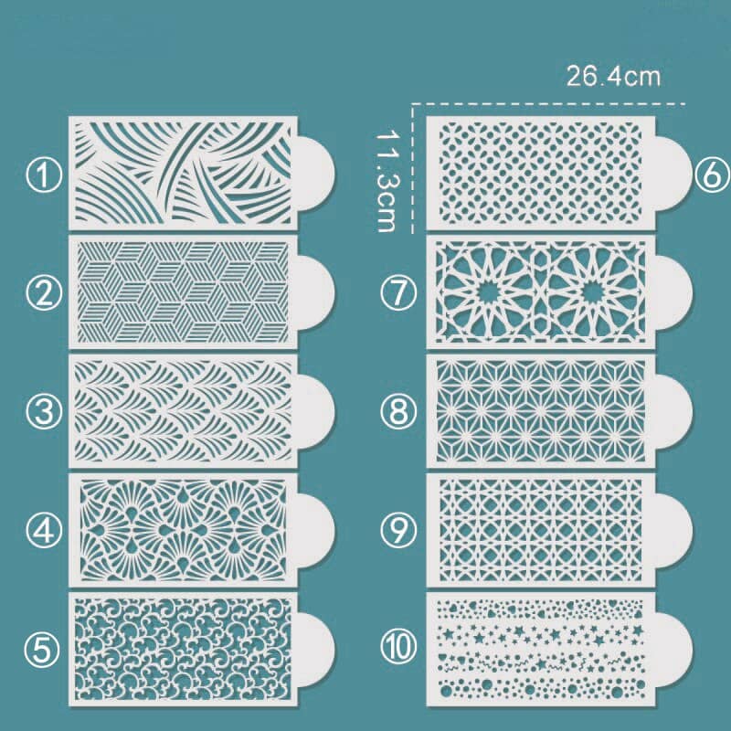 10pcs Fondant Cake Decorating Stencil Set – Reusable Plastic Embossing Tools For Diy , Chocolates & More – Weddings, Holidays & Baking Bakeware Shop Online at Dubai Trades 2