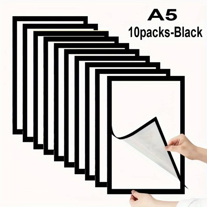 10pcs Magnetic Photo Frame With Self-adhesive Backing, Reusable, Refrigerator Sticker, Transparent, Creative, Diy, Party Decoration Home & Kitchen Shop Online at Dubai Trades 2