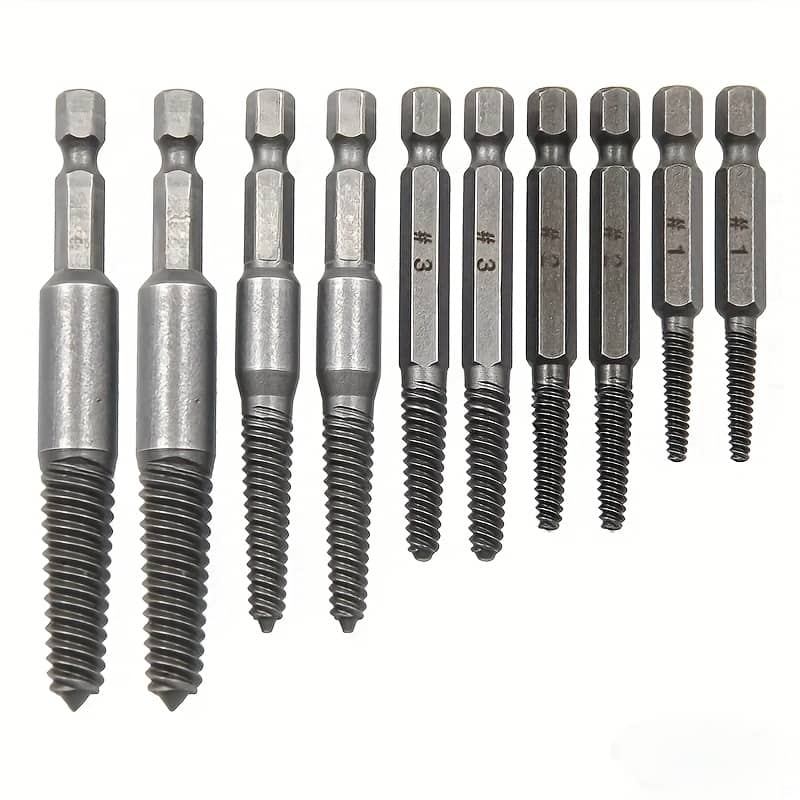 10pcs Screw & Bolt Extractor Set, – Steel, Manual Hex Shank Screw Remover, Stripped Screw Tool Kit, With No Electricity Needed For Damaged, Rusted Hand Tools Shop Online at Dubai Trades 2