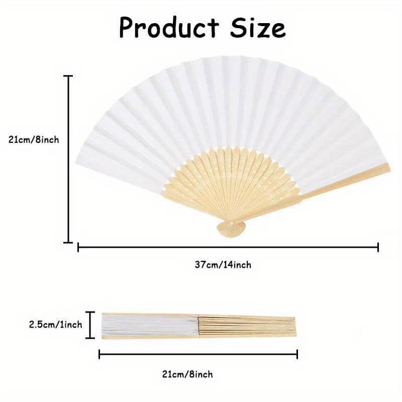 10pcs White Foldable Paper Fans – Diy Portable For Wedding, Birthday Party – Christmas, Valentine’s Day, New Year – Classic Accent Decorative Accessories Shop Online at Dubai Trades 2
