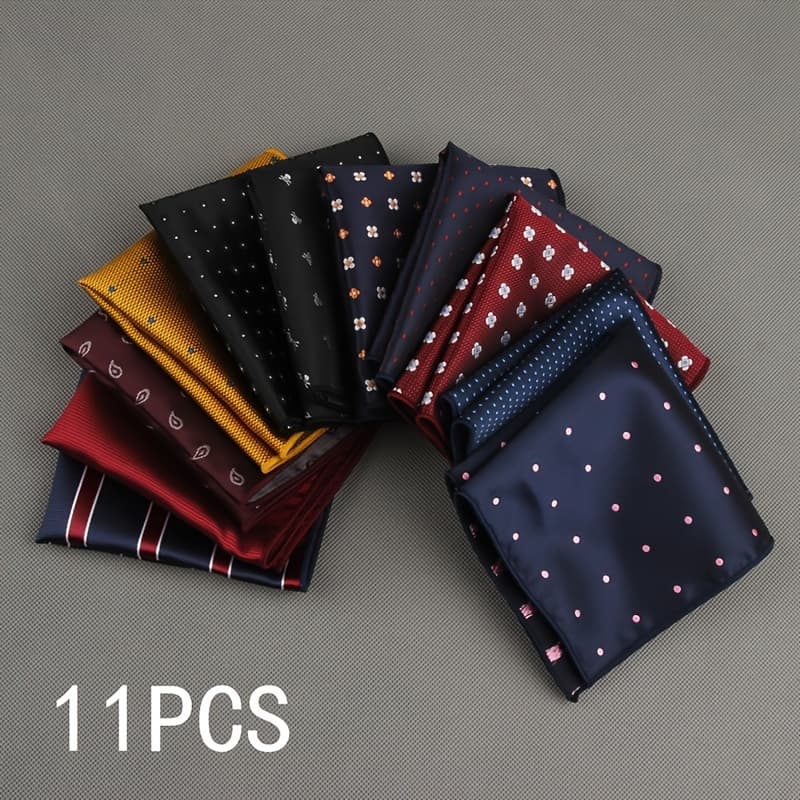 11-piece Set Men’ Squares – Polyester Woven Handkerchiefs, Classic Gentleman Suit Accessories Accessories Shop Online at Dubai Trades 2