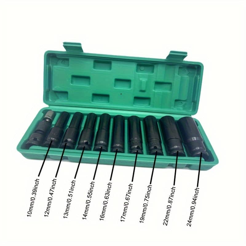 11pcs 1/2″ Impact Wrench Socket Set With Adapter – Carbon Steel, 10-24mm Hex Tools For Automotive Repair, Includes Portable Storage Case Business, Industry & Science Shop Online at Dubai Trades 2