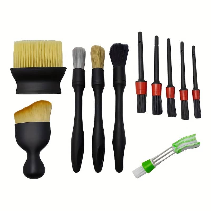 11pcs Car Detailing Brush Set – Interior Cleaning & Air Vent Dust Removal Tools, Non-electric Plastic Bristles For Auto Maintenance Automotive Shop Online at Dubai Trades 2