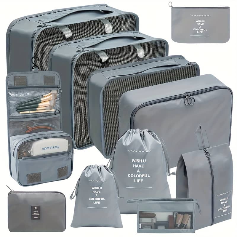 11pcs Solid Color Packing Cubes For Suitcases, Travel Luggage Packing Organizers With Laundry Bag, Storage Shoe Bag, Clothing Underwear Bag Etc Clothing, Shoes & Jewelry Shop Online at Dubai Trades 2