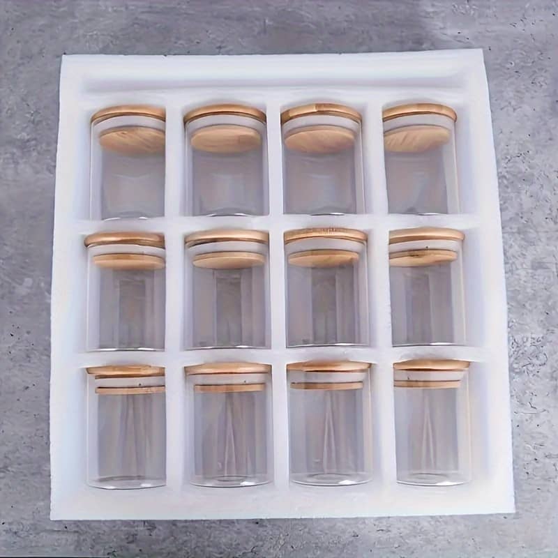 12-pack 250ml Glass Food Storage Jars With Bamboo Lids, Hand Wash, Reusable Spice Canisters, Round Containers With Latch Closure, Use Without Electricity Food Jars & Canisters Shop Online at Dubai Trades 2