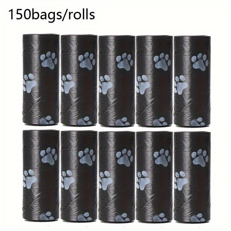 150 Pcs/10 Rolls Thick Leak-proof Dog Poop Bags, Suitable For Outdoor , Available In Black And Green Colors Bags Shop Online at Dubai Trades 2