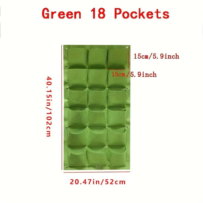 18-pocket Vertical Garden Planter – Lightweight, Wall-mounted Grow Bag For Flowers & Vegetables, Indoor/outdoor Use, Plant Grow Bags, Style Gardening & Lawn Care Shop Online at Dubai Trades 2