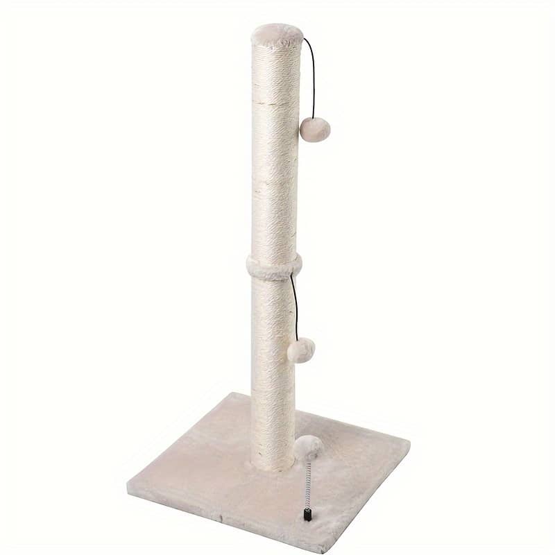 1pc 34-inch Sisal Cat Scratching Post With Hanging Balls, Tower For Indoor Adult Cats, -resistant Activity Center, No Battery Required Cats Shop Online at Dubai Trades 2