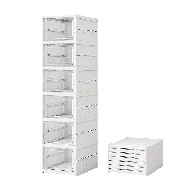 1pc 3/6- Installation Free Folding Shoe Box, Breathable Shoe Container, Plastic Shoe , Dustproof Household Storage Box, Large Saving Artifact Boot & Shoe Boxes Shop Online at Dubai Trades 2