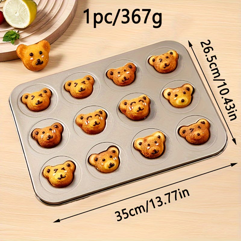 1pc, 4/6/12-cavity Bear-shaped Cartoon Baking Pans, Cupcake Mold, Bear Head Pastry Mold, Cute Cartoon-shaped Biscuit Baking Pan, Kitchen Accessories, Baking Tools, Diy Supplies Bakeware Shop Online at Dubai Trades 2