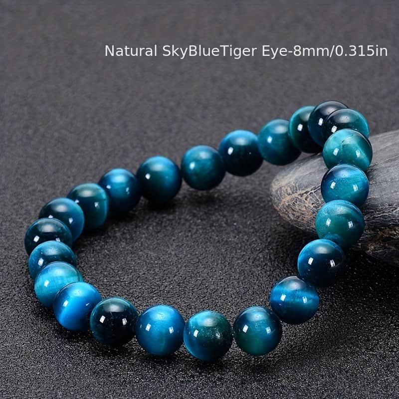 1pc 8mm Natural High-quality Eye Stone Beaded Bracelet, Fashionable And Personalized Couple Bracelet, Elegant Birthday Gift For Bracelets Shop Online at Dubai Trades 2