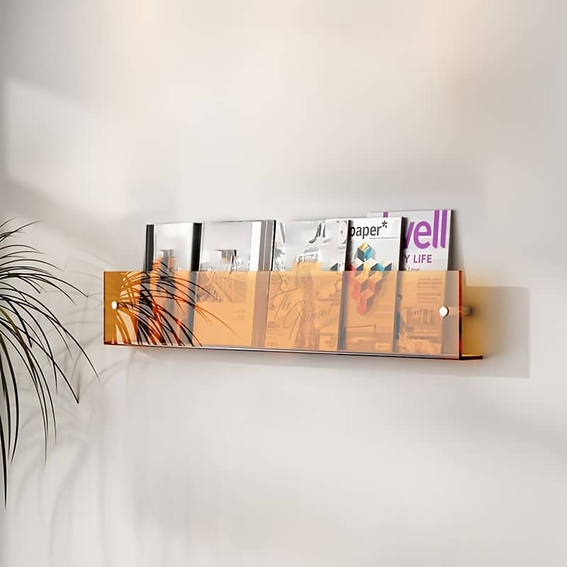 1pc Acrylic Wall-mounted Bookshelf, Storage Rack For Magazines , Simple Wall-mounted Decorative Display Rack Baskets, Bins & Containers Shop Online at Dubai Trades 2