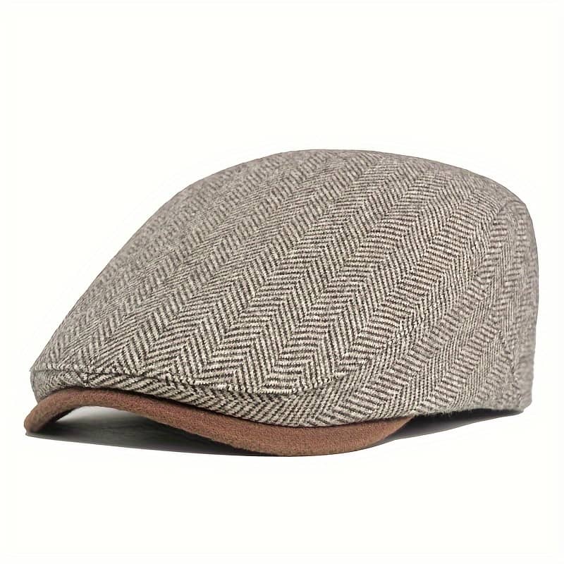 1pc Adjustable Thick Tweed British Style Men’s Newsboy Cap, Warm Winter Beret, Casual Baseball Cap For Leisure And Outdoor Activities Accessories Shop Online at Dubai Trades 2
