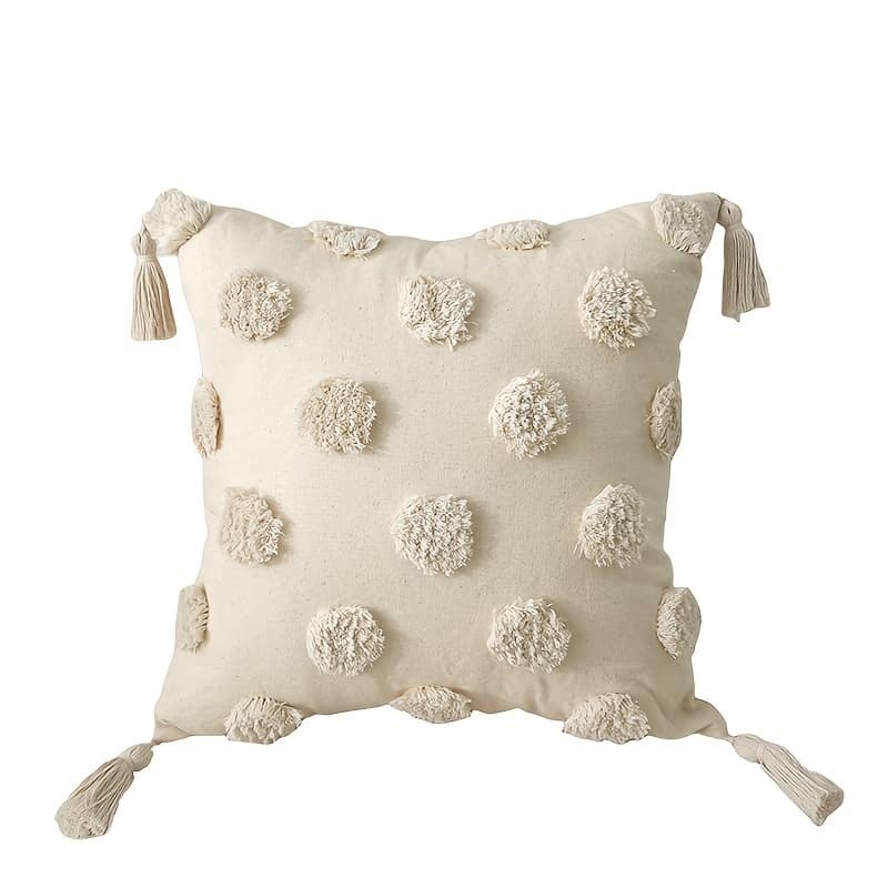 1pc Bohemian Style Embroidered Tassel Throw Pillow Cover, 18×18 Inch, Moroccan , Cozy Polyester Farmhouse Sofa & Bedroom Decor Pillowcase, Modern Decor, No Insert Decorative Pillows Shop Online at Dubai Trades 2