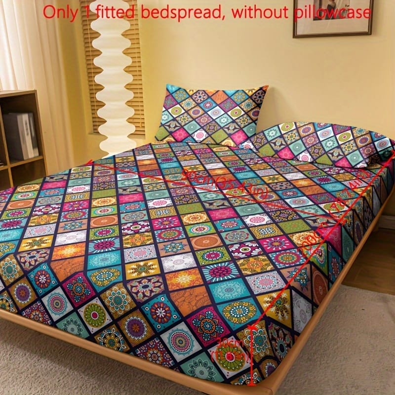 1pc Brushed Sheet (without Pillowcase), Bohemian Plaid Comfortable Bedding Mattress , For Bedroom, , With Pocket, Bed Sheet Bedding Shop Online at Dubai Trades 2