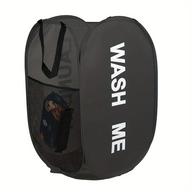 1pc Casual Foldable Laundry Basket With Mesh Sides, Cloth Portable Clothes Hamper, Elongated Storage Organizer For Bathroom Bedroom Dorm, Multiple Components Included Home & Kitchen Shop Online at Dubai Trades 2