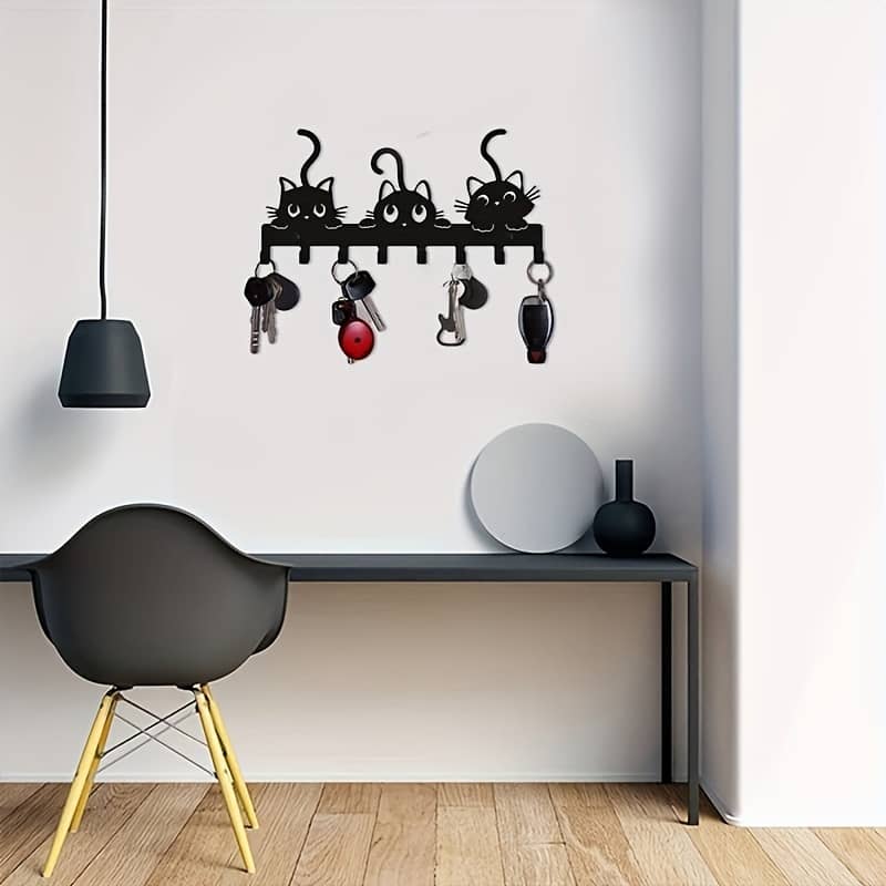 1pc Cat Design Key Hook , Wall Mount, Organizer, With For Home, Living , Bedroom Home & Kitchen Shop Online at Dubai Trades 2