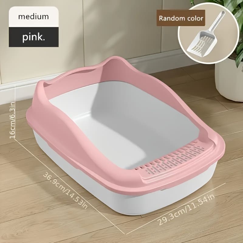 1pc, Cat Litter Box, Oversized Semi Enclosed Cat Toilet, Anti Sand Small Kitten Litter Box Cats Shop Online at Dubai Trades 2