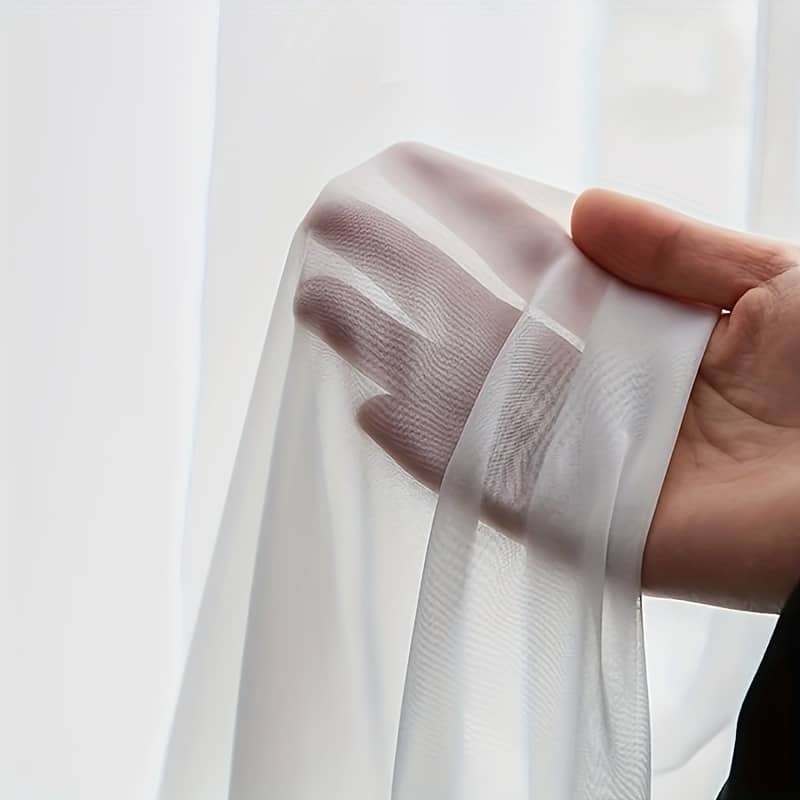 1pc Chiffon Semi Sheer Curtain For Living Room Bedroom Soft Window Tulle Curtains For Kitchen Door Hook Or Ring Drapes Home Decor Curtains & Drapes Shop Online at Dubai Trades 2