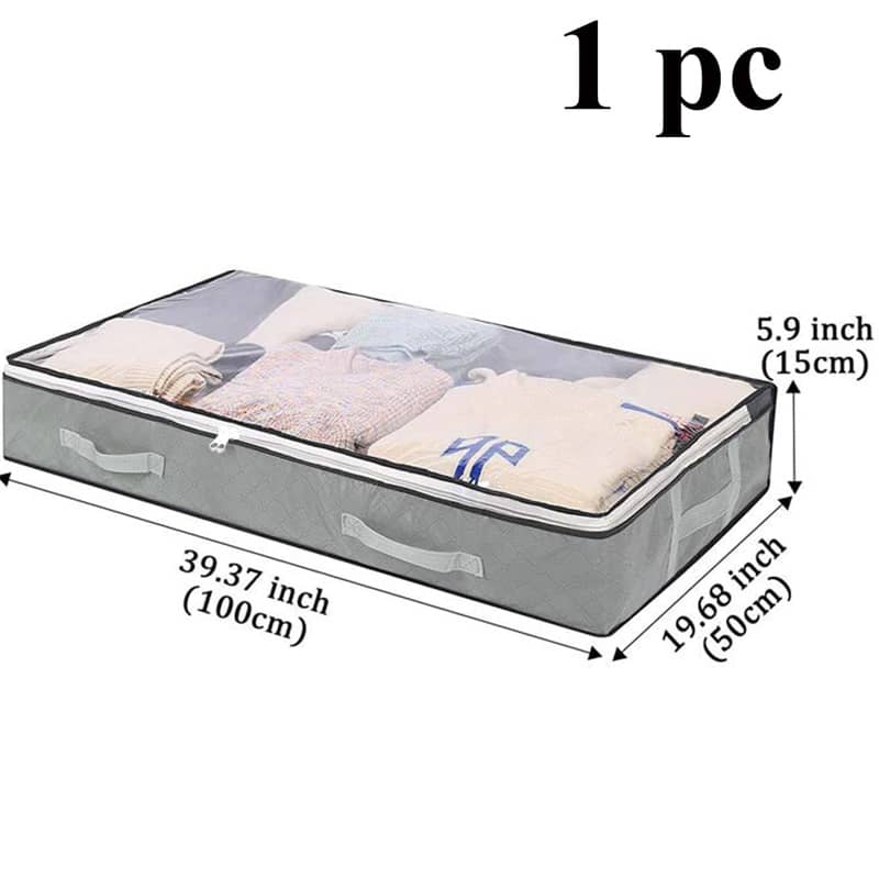 1pc Dustproof Under Bed Storage Box With Reinforced Handles For Comforter, Blanket, Bedding, Pillow, And Toys Bedroom Accessories Under-bed Storage Clothing & Closet Storage Shop Online at Dubai Trades 2