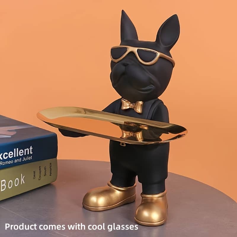 1pc Elegant French Bulldog Figurine With Golden Accents – Stylish Resin Key Holder & Desktop Decor For Living Room, Entrance, Or Party Display, Dog Decor Collectible Dolls Shop Online at Dubai Trades 2
