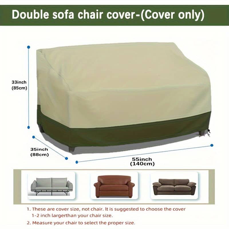 1pc Fashion Rip- Sofa Cover, Heavy Duty Outdoor Sofa Cover, Uv Protection Outdoor Sofa Cover, Lawn Patio Outdoor Furniture Cover (beige And Green) Loveseat Covers Shop Online at Dubai Trades 2