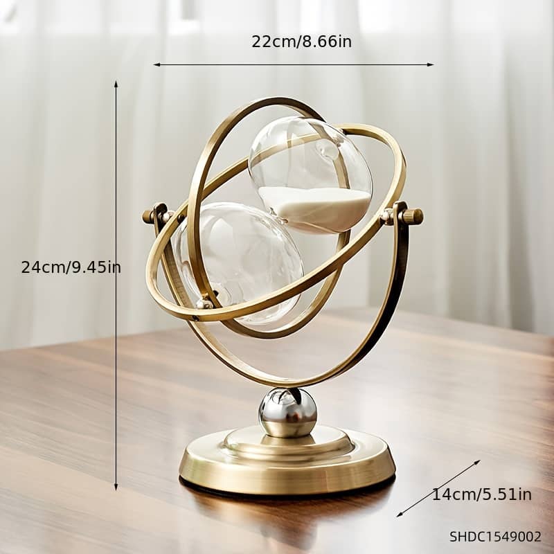 1pc Hourglass 30 Minute Sand Timer, 720° Rotating Antique Clock, Vintage Sand Watch , Metal Half For Office Desk Home Wedding Decor Collectible Figurines Shop Online at Dubai Trades 2