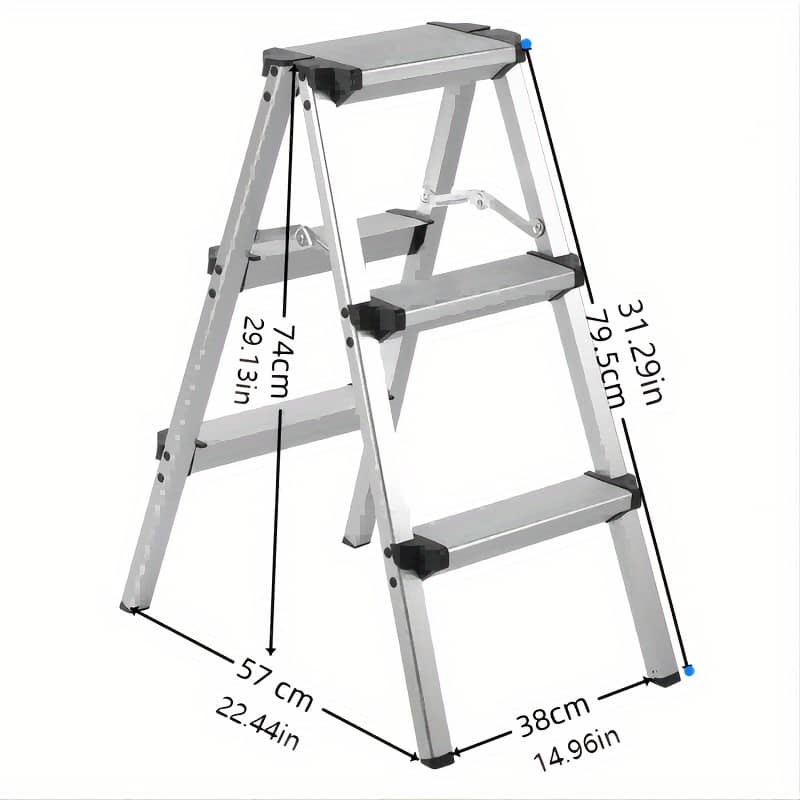 1pc Lightweight Dual-sided Aluminum Folding Ladder – , Portable Design With Strips, 8cm Wide Pedals For Home Renovation & Diy Projects, Ladder Foldable Building Supplies Shop Online at Dubai Trades 2