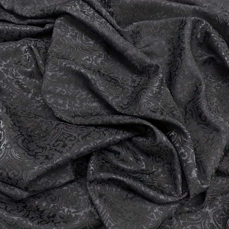 1pc Luxurious 3d Textured Jacquard Brocade Fabric, Black Embossed Damask Fabric For Clothing Dress Upholstery Material, 145gsm Arts, Crafts & Sewing Shop Online at Dubai Trades 2