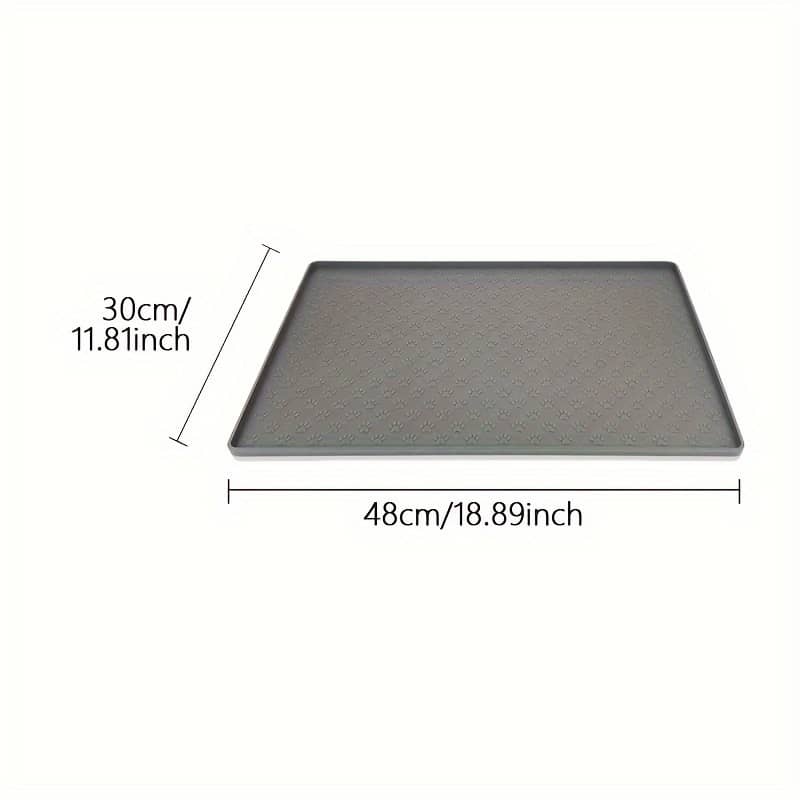 1pc Non-slip Silicone Pet Feeding Mat With Paw – Gray, Keeps Floors Clean & Tidy, Cats And Dogs Cats Shop Online at Dubai Trades 2