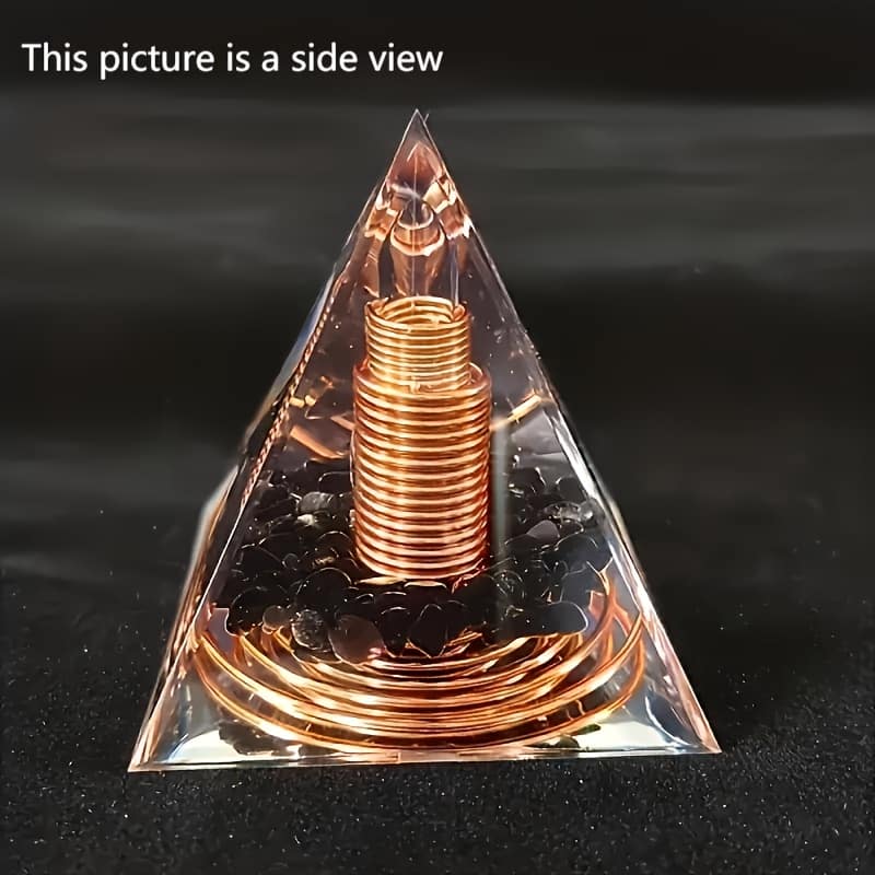 1pc Orgonite Pyramid, Copper Wire, Obsidian, Crystal Decor, Home Office Decoration, Gift Alternative Medicine Shop Online at Dubai Trades 2