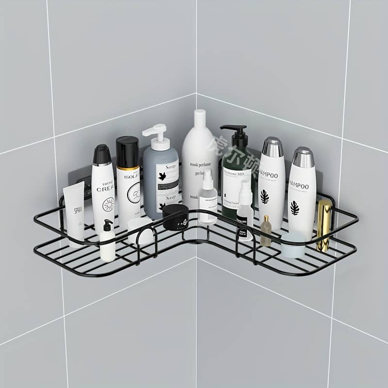 1pc Punch- Shelf, Bathroom Rack, Wall-mounted Storage For Toilet, Bathroom Shampoo Lotion Cosmetic Storage Rack, Bathroom Accessories Bath Shop Online at Dubai Trades 2