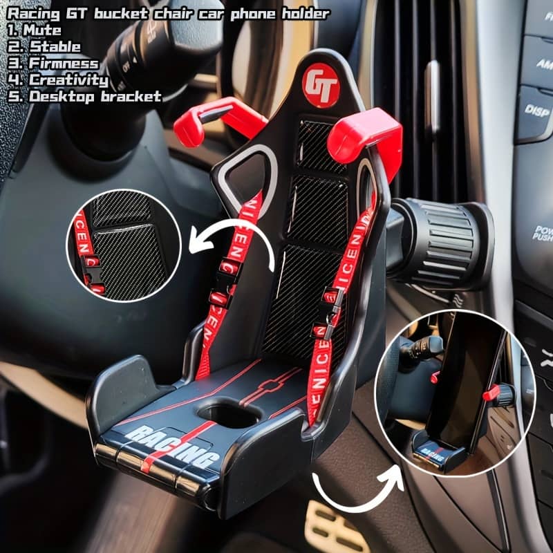 1pc Racing Seat Design Car Phone Bracket, Carair Outlet Phone Holder, Car Interior Accessories, Gift For Men Car & Vehicle Electronics Shop Online at Dubai Trades 2