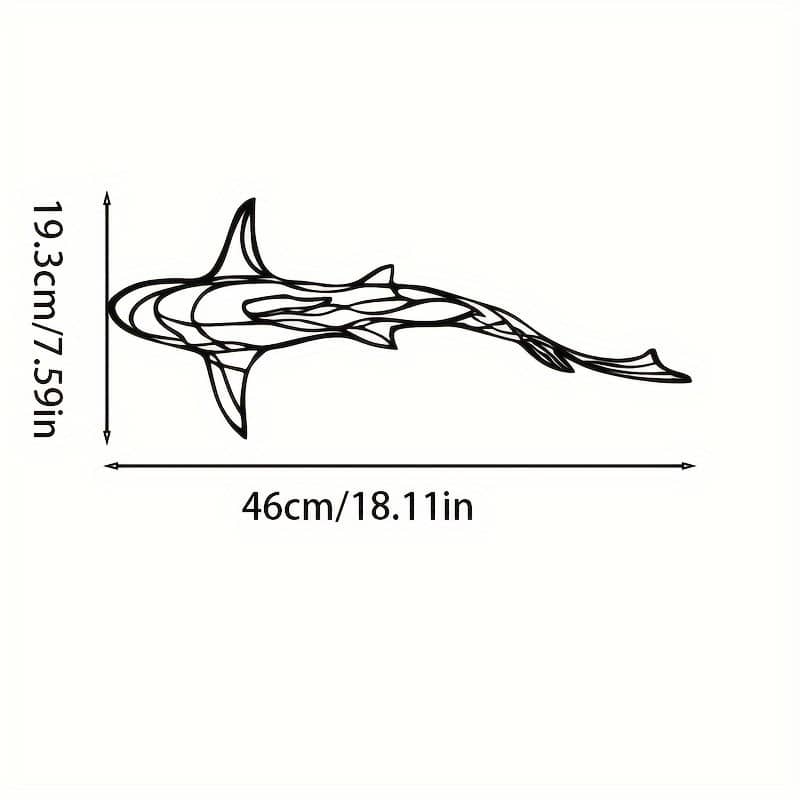 1pc Shark Wall Art Wall Decorations, Line Shark Pendant Minimalist Wall Art Metal Iron Art Hollow Wall Hanging Pendant Ornament, For Home Room Living Room Office Decor Home & Kitchen Shop Online at Dubai Trades 2