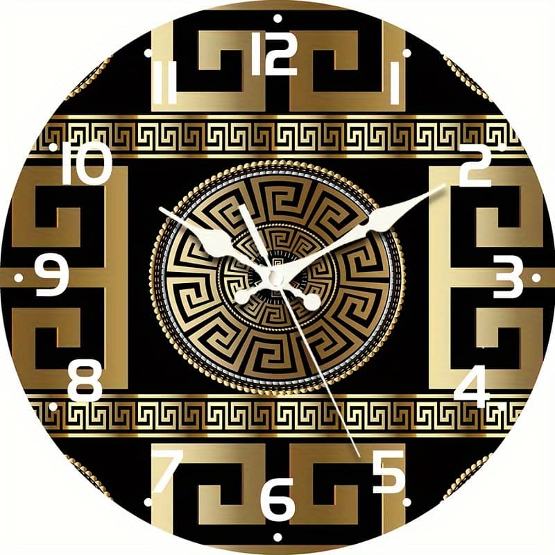 1pc Silent Non-ticking Wooden Wall Clock, Fashionable Greek , Quartz Movement, For Festive Home Decor & Gift Giving, Aa Battery Operated (battery Not Included) Clocks Shop Online at Dubai Trades 2