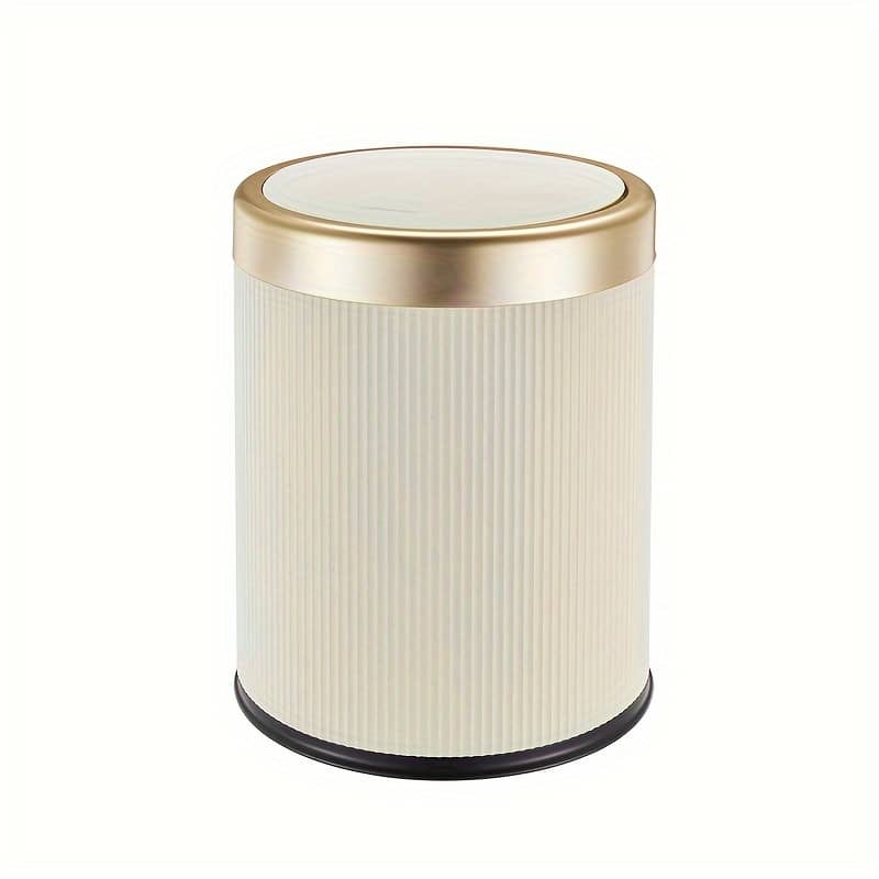 1pc Sleek Round Press-top Trash Can With – Plastic, Waste Basket For Stylish Storage, Stylish Waste Storage|| Plastic Bin Home & Kitchen Shop Online at Dubai Trades 2