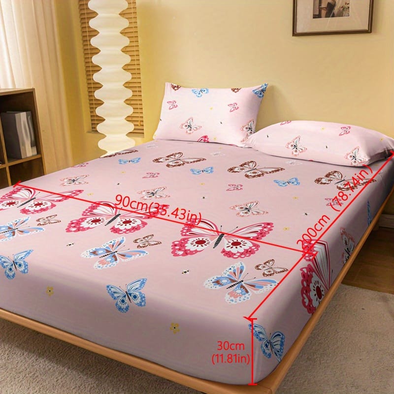 1pc Soft Brushed Microfiber Fitted Sheet With Pattern – Cozy, Breathable Bedding For Bedroom & , Machine Washable, Deep For , Bed Accessories Bedding Shop Online at Dubai Trades 2
