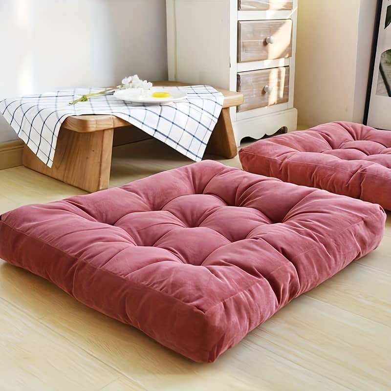 1pc Square Corduroy Floor Pillows Tatami Cushion Large Plush Thickened Floor Cushion Window Balcony Yoga Cushion Meditation Pillow Living Room Balcony Office Home Decor Decorative Pillows Shop Online at Dubai Trades 2