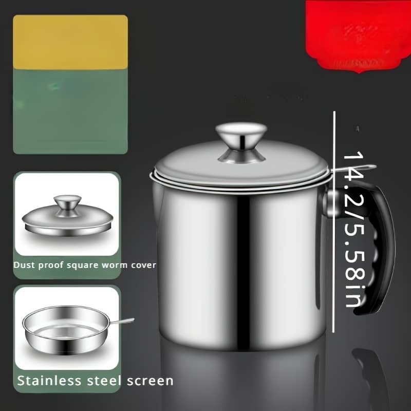 1pc Stainless Steel Container With Strainer – 1.8l/60oz Capacity, Easy-pour Spout, Convenient Handle For Safe Kitchen Use, Bpa-free, Hand Wash Only Home & Kitchen Shop Online at Dubai Trades 2