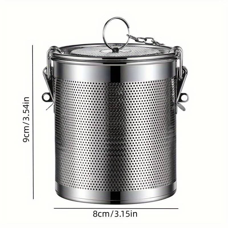 1pc Stainless Steel Cooking Spice Infuser Mesh Strainer – Ideal For Loose Leaf Tea, Herbs, Soups & Seasonings – Reusable Kitchen Accessory With Extended Chain For Easy Brewing Coffee, Tea & Espresso Shop Online at Dubai Trades 2
