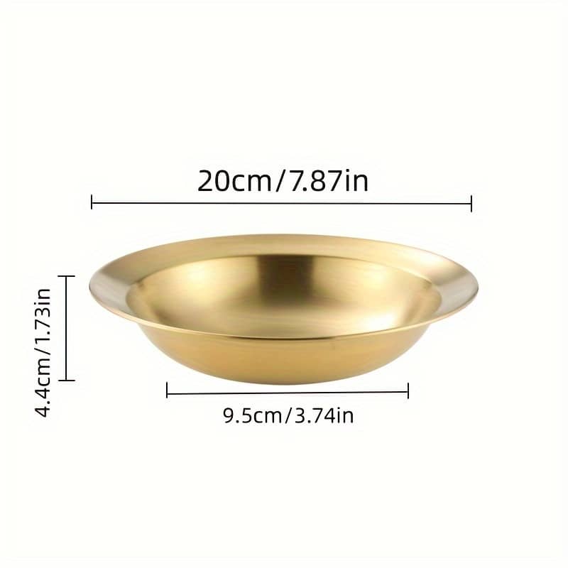 1pc, Stainless Steel Korean Salad Bowl, Salad Bowl And Plate, Simple And Plate, Fruit Plate And Meal Plate, Straw Hat Bowl, Kitchen Supplies, Kitchen Essentials Bowls Shop Online at Dubai Trades 2