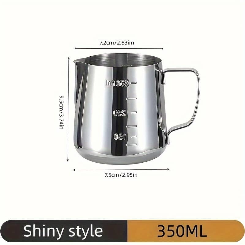 1pc Stainless Steel With Scale Pull Flower Cup, Coffee Shop Milk Frothing Cup, Pull Flower Artifact, Pointed Mouth Milk Frothing Cylinder, Milk Tea Shop Supplies Coffee Maker Parts & Accessories Shop Online at Dubai Trades 2