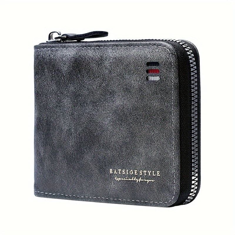 1pc Vintage Style Men’, Leather Short Bifold With Zipper Coin Pocket, Multi-card Slot Credit Card Holder, Classic, Coin Purse Accessories Shop Online at Dubai Trades 2