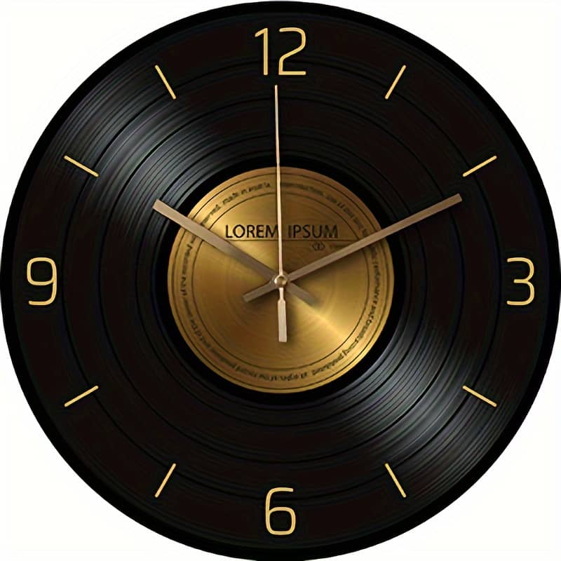 1pc Vinyl Record Wall Clock, Modern Silent Quartz Clock, Glass Material Living Room Decor Clocks Shop Online at Dubai Trades 2